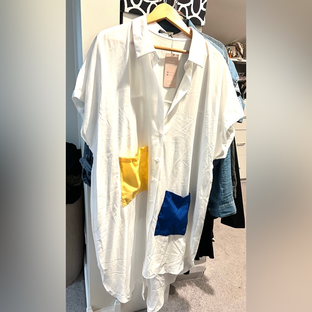 White color block dress